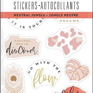 Neutral Jungle - 5 Sticker Sheets - MAMBI Happy Planner Stickers