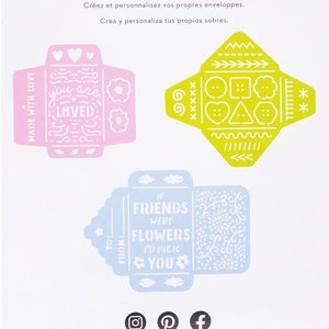 Paige Evans Garden Shoppe Mini Envelope Stencils 3/Pkg - American Crafts