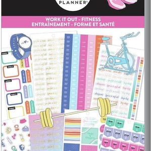 Work It Out Fitness Value Sticker Pack - MAMBI Happy Planner - Etsy