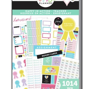 Happy Action Teacher Value Pack Stickers - MAMBI Happy Planner Stickers