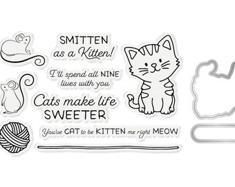 Penny Sliders Stamp & Die Kit - Smitten As A Kitten - Crafter's Companion