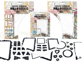 Set di 10 fustelle rettangolari in metallo da 19 cm x 14,5 cm