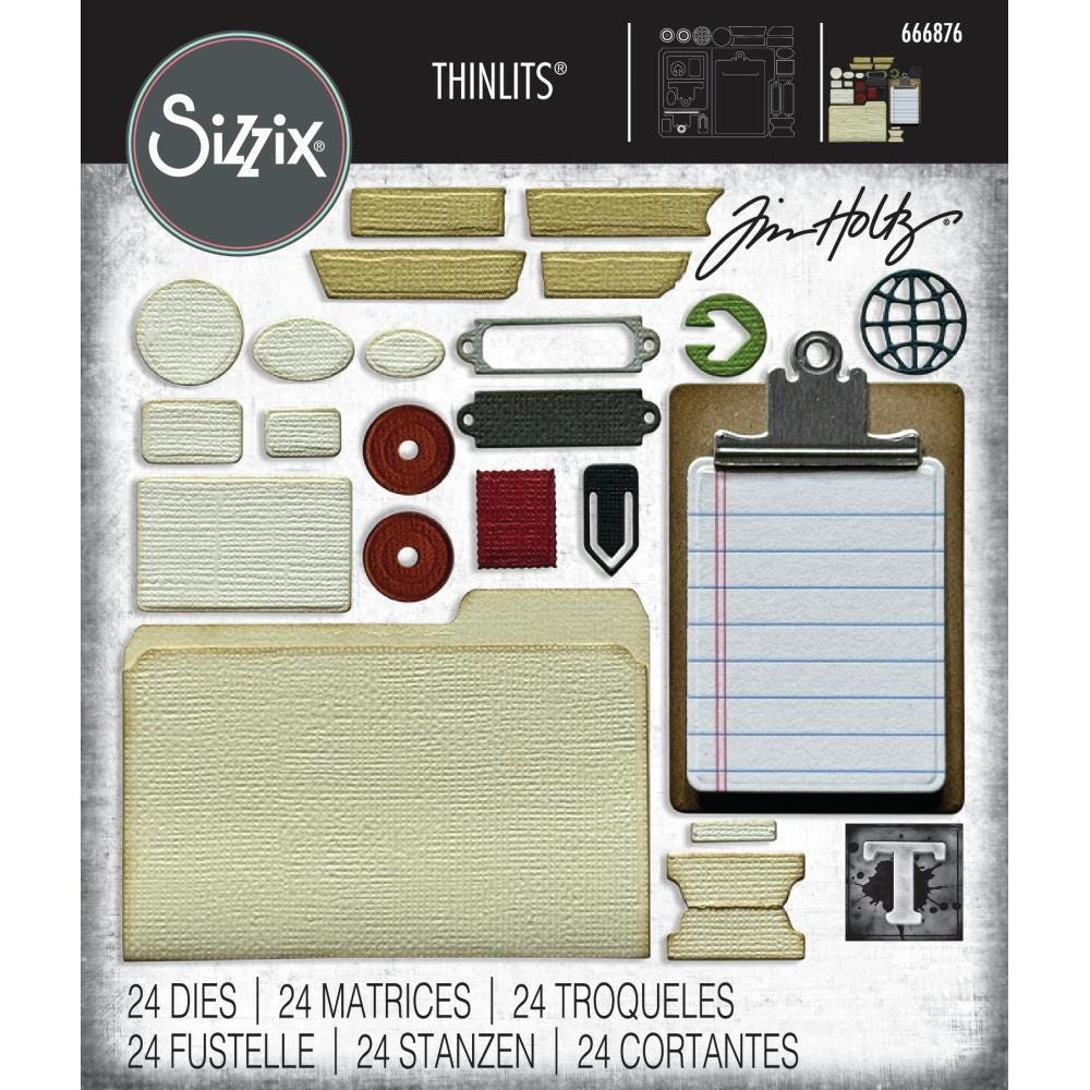 Sizzix Thinlits 24PK Die Set - Vault Noteworthy by Tim Holtz