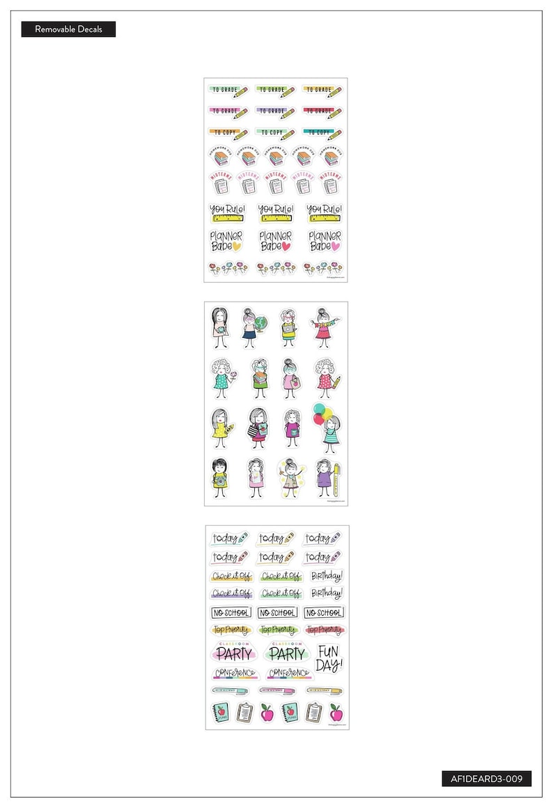 Stick Girl Dry Erase Removable Decals MAMBI Happy Planner Etsy