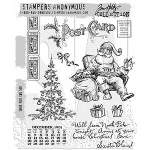 Tim Holtz Santa Visit Cling Stamps - Stampers Anonymous CMS500