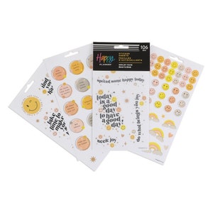 Smiley Face - 5 Sticker Sheets - MAMBI Happy Planner Stickers