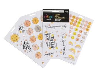 Smiley Face - 5 Sticker Sheets - MAMBI Happy Planner Stickers