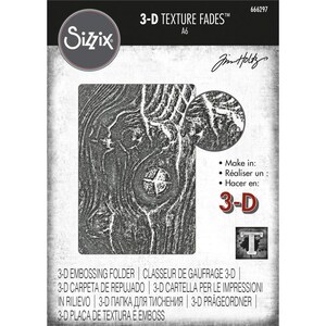 Sizzix 3D Texture Fades Embossing Folder By Tim Holtz - Woodgrain 666297