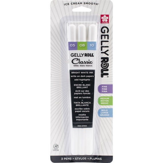 Sakura Gelly Roll Classic White Gel Ink Pen Fine Medium Bold Pack of 6 OR  12 Pens 