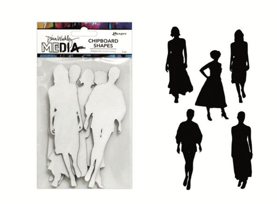 Dina Wakley Media Chipboard Shapes the Women 