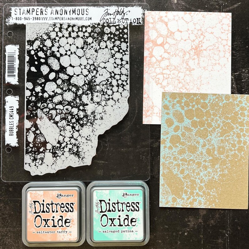 Tim Holtz Bubbles W/grid Block Cling Stamps Stampers Etsy