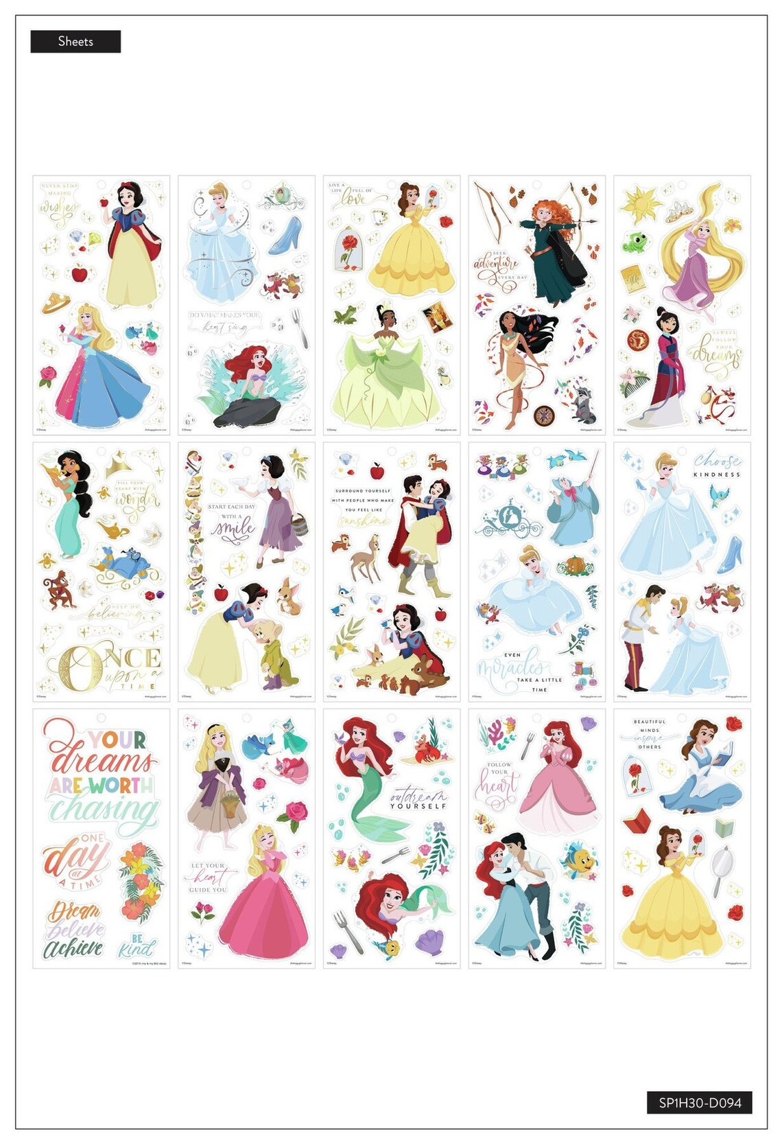 Disney © Value Pack Stickers Princess Magic Happy Planner Etsy