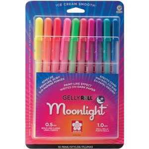 Gelly Roll Moonlight Gel Pen Set of 10 - Sakura Fine Point or Bold Point