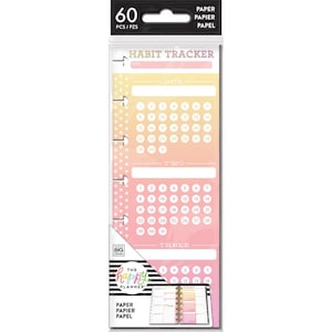 May include: A set of 60 habit tracker stickers for a mini happy planner. The stickers are pink, orange, and yellow with a gradient effect. The stickers have a calendar layout with numbers 1 through 31. The stickers are labeled "One", "Two", and "Three".