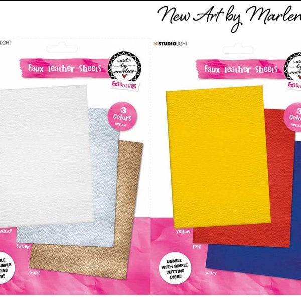 Studio Light Art By Marlene Faux Leather Sheets A4 3/Pkg - Choice of Colors