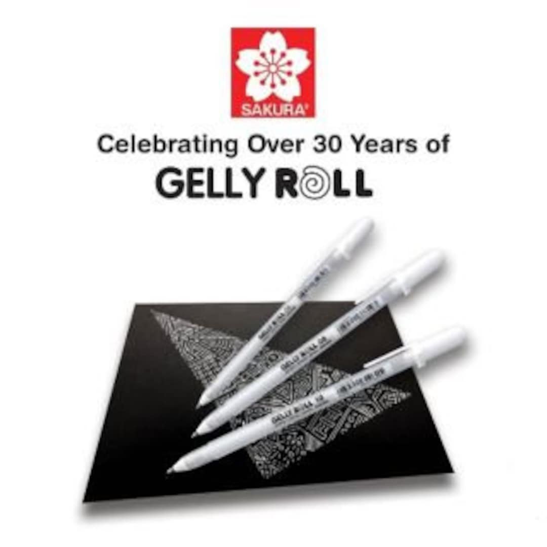 Sakura Gelly Roll Classic White Gel Ink Pen, Fine Medium Bold, 3 Pen FAST  SHIP