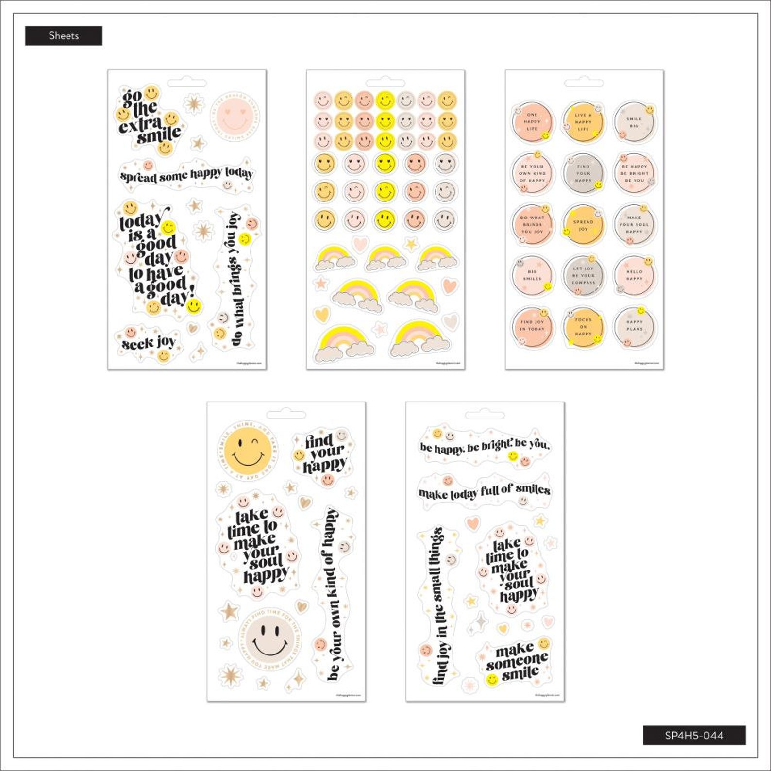Smiley Face - 5 Sticker Sheets - MAMBI Happy Planner Stickers - Etsy