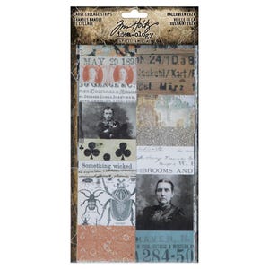 Tim Holtz Idea-ology 2024 Halloween Collage Strips Large - 24 pcs TH94394