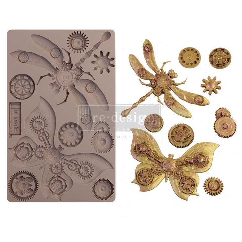 Free Shipping Prima Marketing Redesign Mechanical Insectica Re-Design Decor Mould 652142 image 1