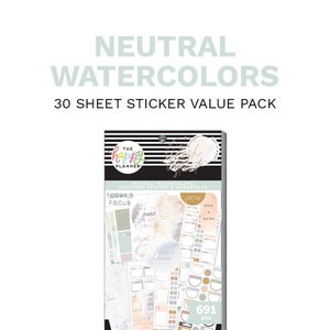 Happy Memory Keeping™ Value Pack Stickers - Neutral Watercolors