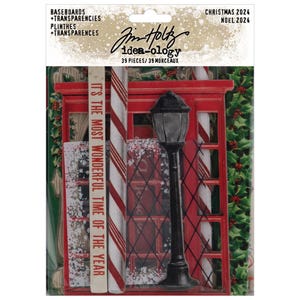 May include: A red and white Christmas themed paper crafting kit with 39 pieces. The kit includes a red telephone box, candy canes, a street lamp, and holly. The text "It's the most wonderful time of the year" is printed on the side of the kit.
