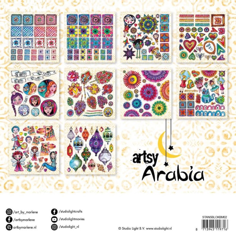 Art by Marlene Artsy Arabia Paper Elements Die Cut Block Etsy