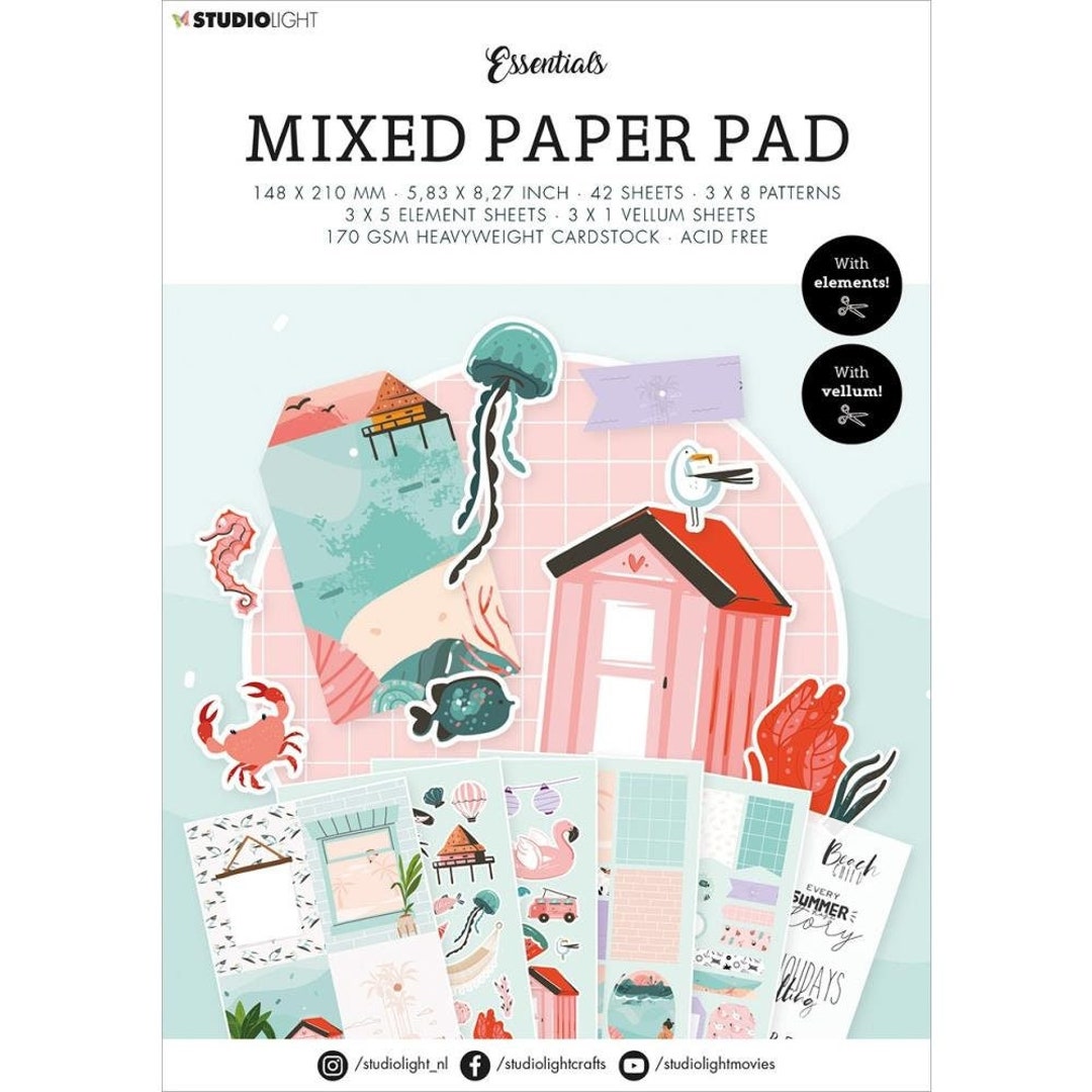 Studio Light Mixed Paper Pad - Including Pattern Paper, Element Sheets ...