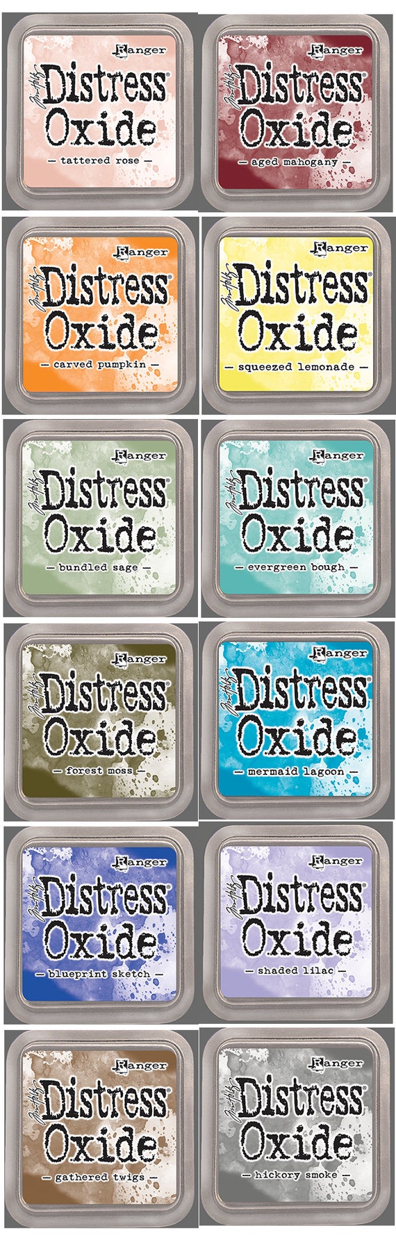 Encre d’oxyde de Tim Holtz Distress ou Pads série 3-12 tampons ou Distress Reinkers 6128b1 Encre d’oxyde de Tim Holtz Distress ou Pads série 3-12 tampons ou Distress Reinkers 6128b1