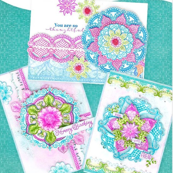 Mosaics Collection - Heartfelt Creations Cling Rubber Stamp and Matching Die Sets