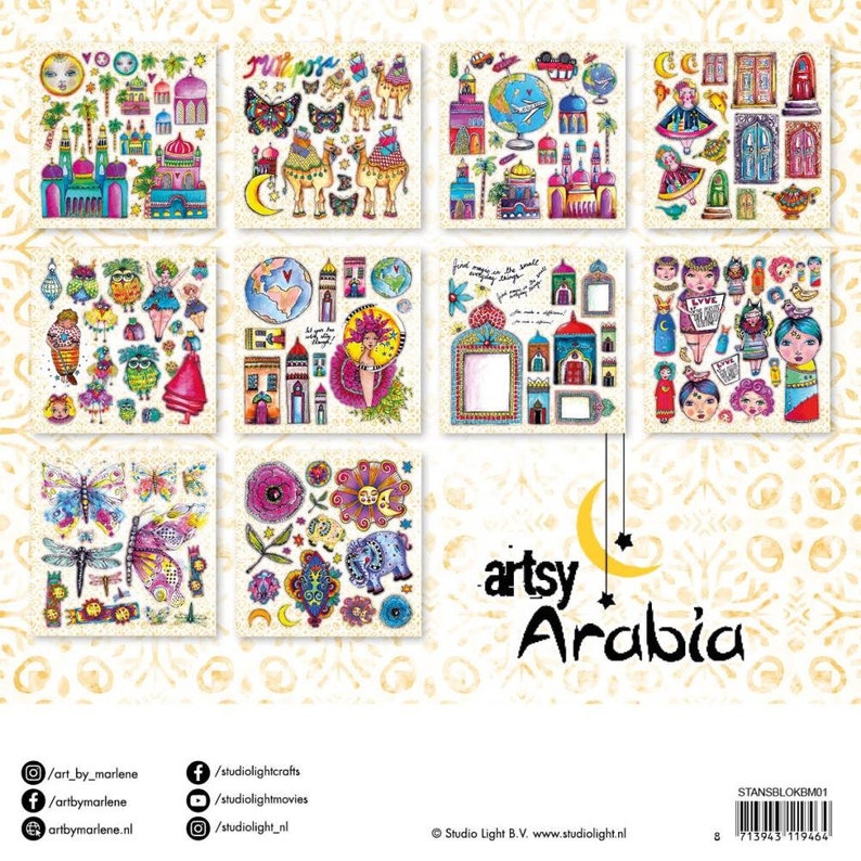 Art by Marlene Artsy Arabia Paper Elements Die Cut Block Etsy Canada