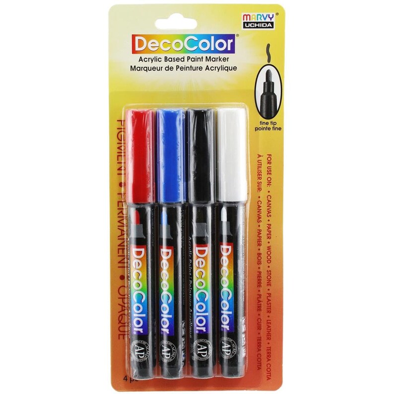Decocolor Extra Fine Tip Paint Marker Set 4/pkg Black Gold Etsy