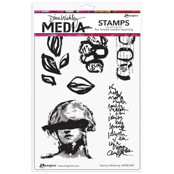 RANGER DINA WAKLEY MEDIA PHONE DOODLES CLING STAMP SET - Scrapbook Centrale