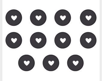 1.75" Large Plastic Happy Planner Expander Discs - 11 pcs Black