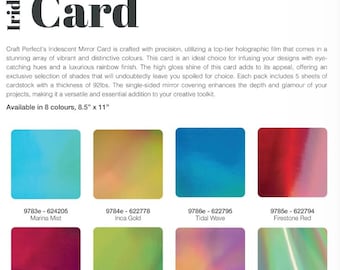 Tonic Studios Perfect Craft Iridescent Mirror Card Packs - 5 sheets of A4 paper