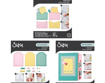 Sizzix Thinlits Snap and Swap från 49 och Market - arkivmappar, fickor eller stora etiketter