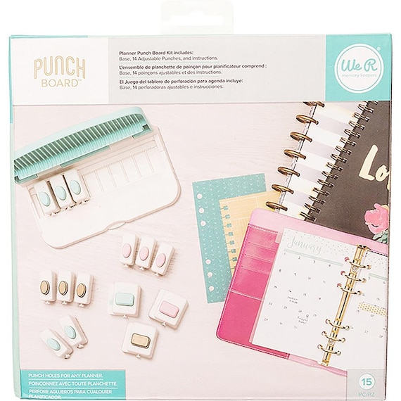 WRMK Planner Punch Board Bundle for Standard Hole, Disc, and Spiral  Planners or Albums 