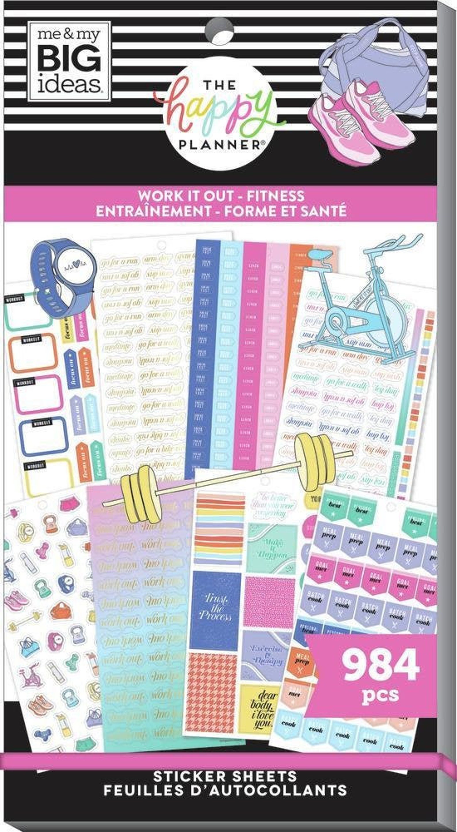 Work It Out Fitness Value Sticker Pack MAMBI Happy Planner | Etsy
