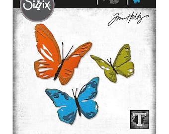 Sizzix Thinlits Dies By Tim Holtz 3/Pkg - Brushstroke Butterflies 665848