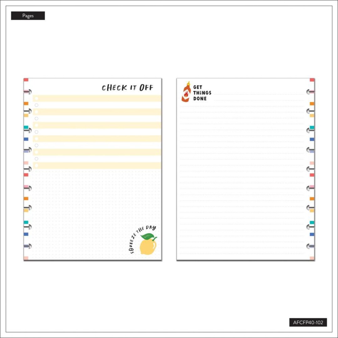 Fun Illustrations Checklist Classic Medium Happy Planner 40 Sheet Fill ...