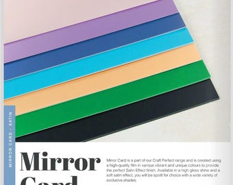 Paquetes de tarjetas con efecto espejo satinado Perfect Craft de Tonic Studios: 5 hojas de papel A4