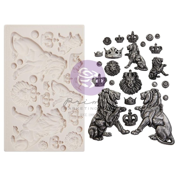 Free Shipping! Finnabair Regal Lions Decor Moulds 5"X8" 969547 - Prima Marketing