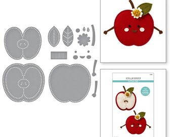 Spellbinders Felt Cheeky Apple Etched Dies s7-274