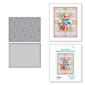 Spellbinders Stitchmas Christmas Collection Etched Dies -  Stitched Petal Diamond Background S5-529