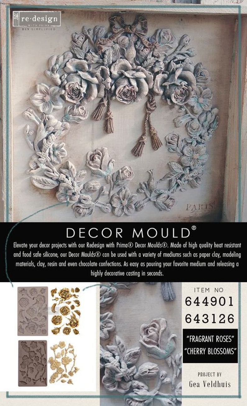 Free Shipping Prima Marketing Redesign Mechanical Insectica Re-Design Decor Mould 652142 image 3