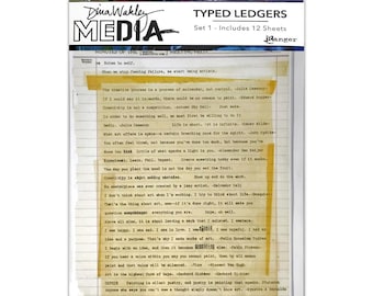 Dina Wakley Media Typed Ledgers 12/Sheets