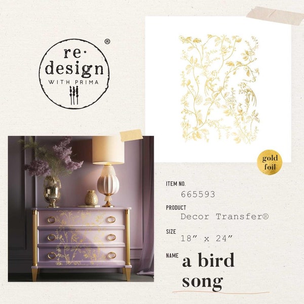 Livraison gratuite! Redesign Decor Transfers - Kacha A Bird Song 18"X24" par ReDesign par Prima