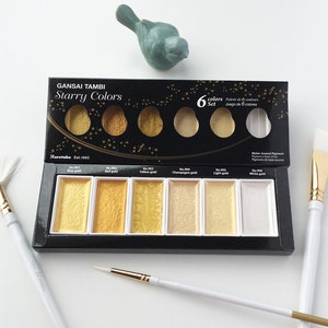 Kuretake Gansai Tambi Starry Water Colors -  6 Metallic Color Set