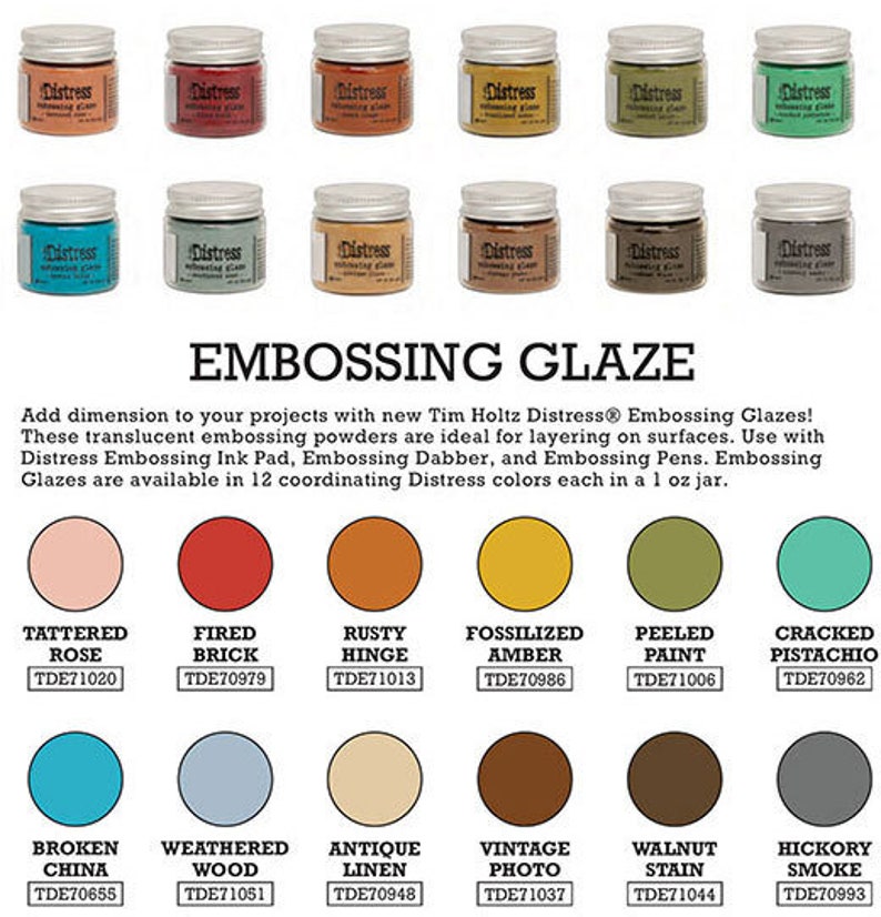 New Colors Added Tim Holtz Distress Embossing Glaze Etsy
