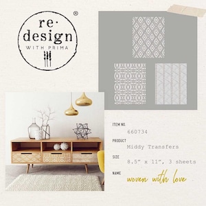 Prima Marketing Re-Design Decor Transfers 8.5&quot;X11&quot; 3/Sheets - Woven With Love