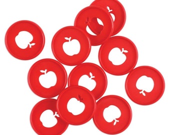 Red Apple Cutout Happy Planner Medium Plastic Discs - Happy Planner